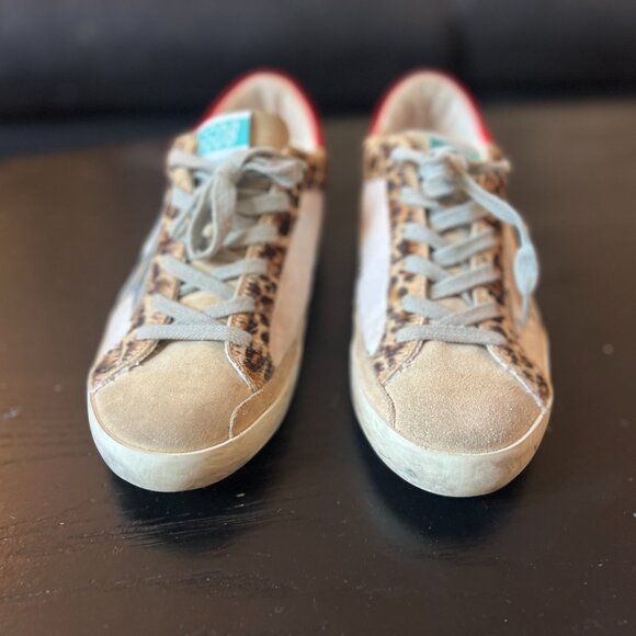 Golden Goose Super-Star with silver star and leopard-print pony skin - Picture 4 of 4